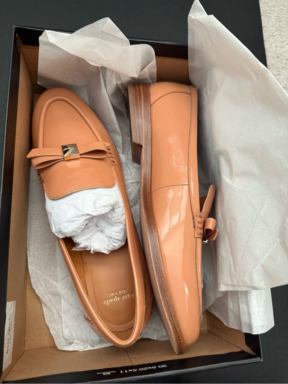 kate spade Beige Bow Leather Loafers Size 11 NEW - Picture 10 of 13